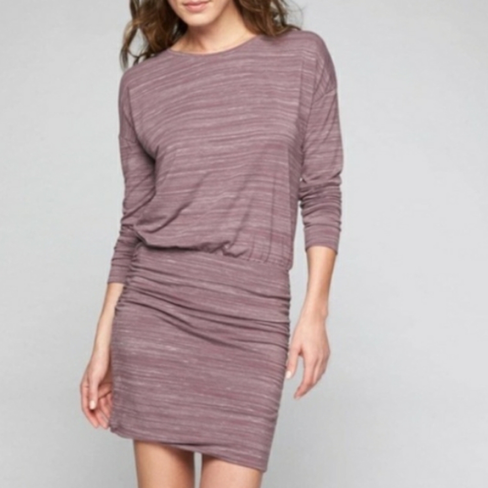 EUC Athleta Avenues Purple Long Sleeve Mini Dress
